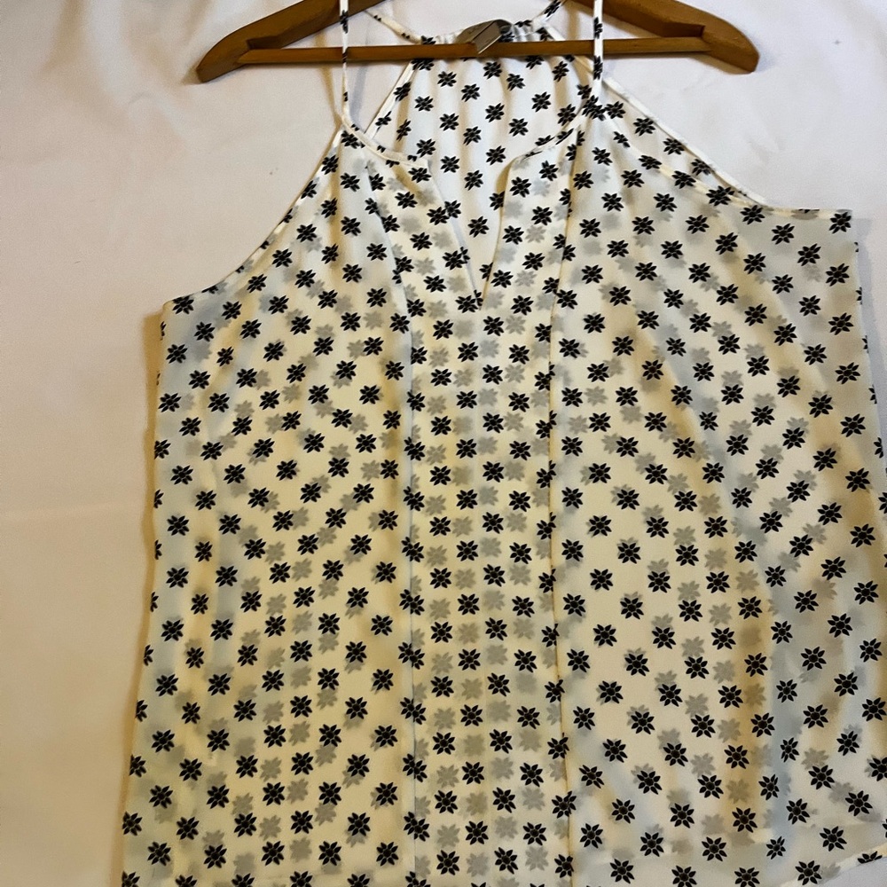 LOFT Black and White Patterned Camisole